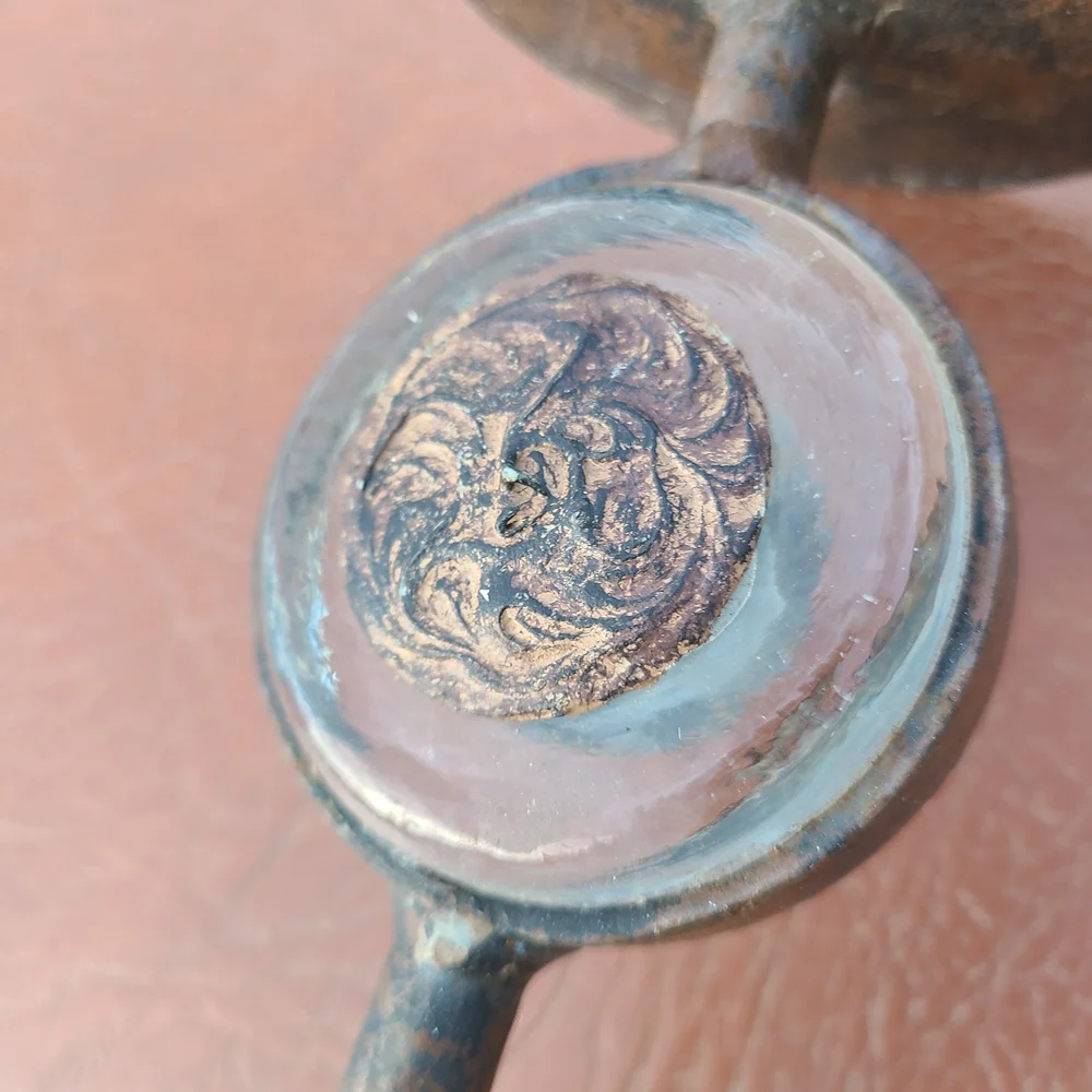 wrought‎ iron candle holder rustic finish unique glass accent